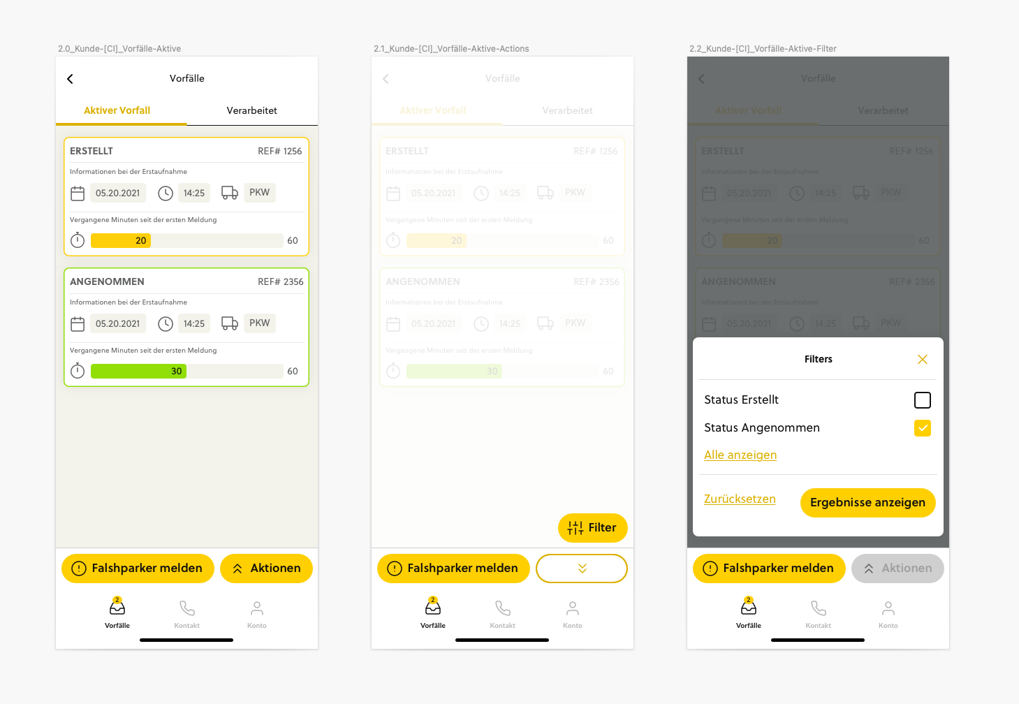 ParkSMART mobile product screens